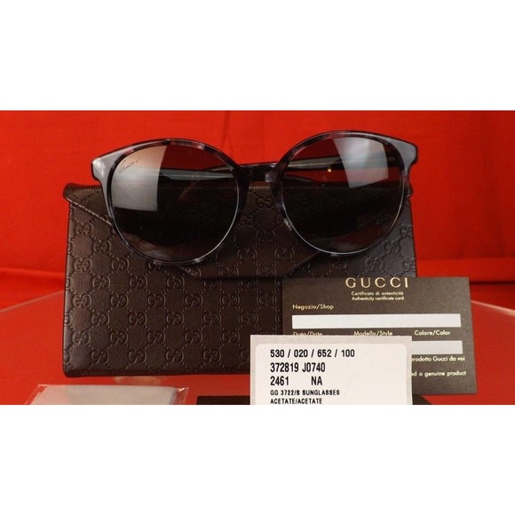 NIB GUCCI 3722S HAVANA BLACK GRAY INTERLOCKING GG LOGO SUNGLASSES # 372819 ITALY main image 6